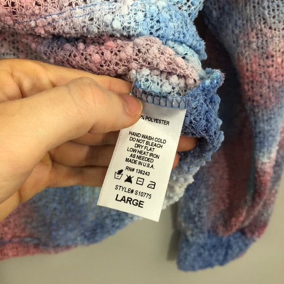NWT Vintage Havana Pink Blue Tie Dye Sweater - Picture 6 of 6